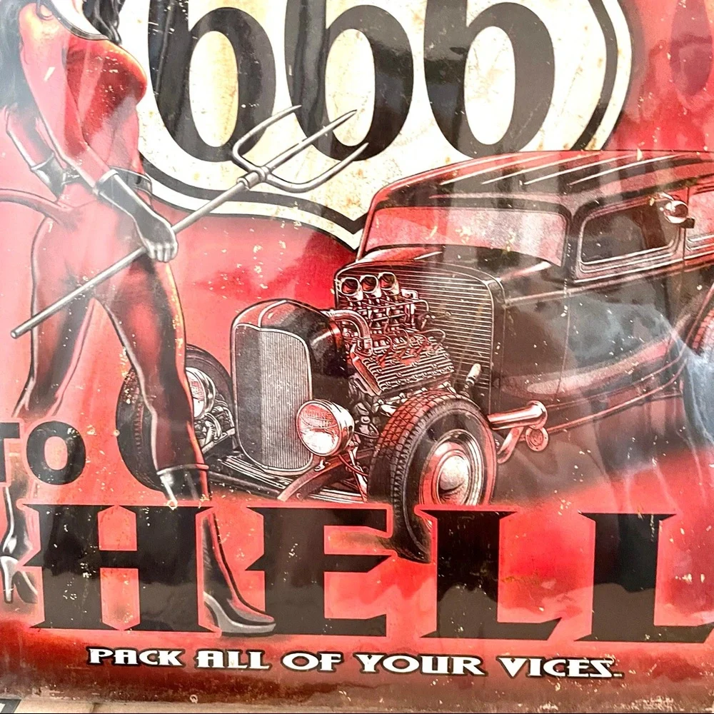 NEW Highway To Hell Metal Sign